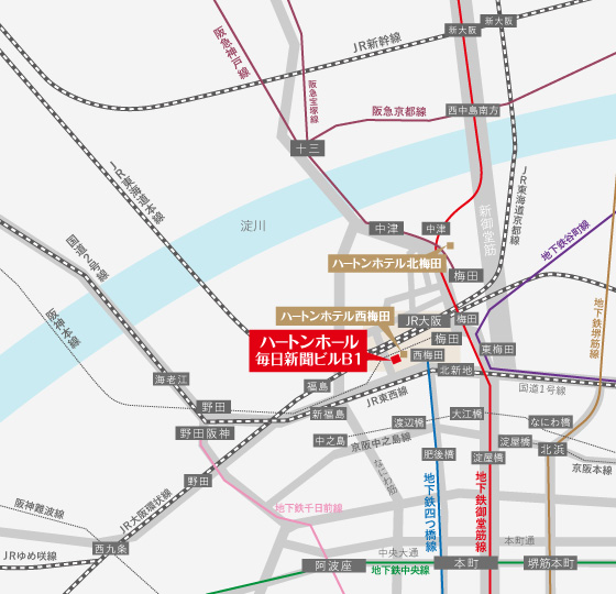 ハートンホテル北梅田マップ