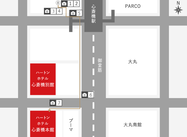 ハートンホテル心斎橋マップ
